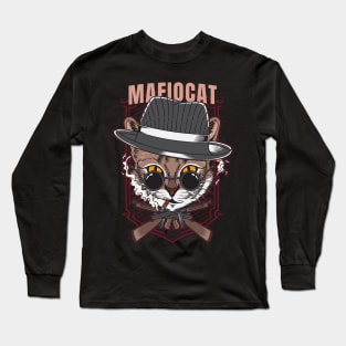 funny mafia cat Long Sleeve T-Shirt